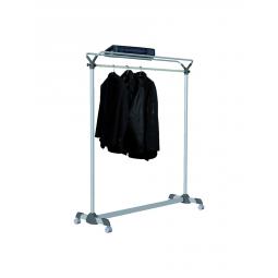 Alba Mobile Garment Rack Silver Grey and Black Plus 3 Hangers