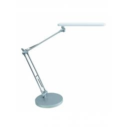 Alba Led Trek LED Desk Lamp White and Silver Grey UK Plug