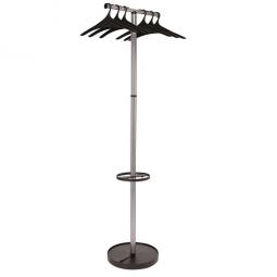 Alba Coat Stand Wavy Plus 6 Hangers Black and Silver Grey