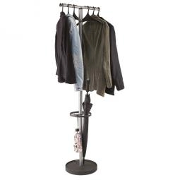 Alba Coat Stand Wavy Plus 6 Hangers Black and Silver Grey
