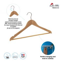 Alba Set of 25 Wooden Clothes Hangers