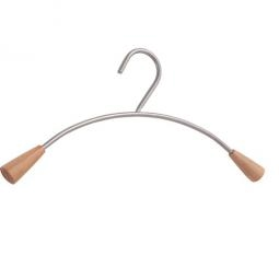 Alba Silver Grey Hangers and Wood Pack of 6
