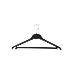 Alba ABS Coat Hanger with Bar Black Pack of 20 PMBASIC PL