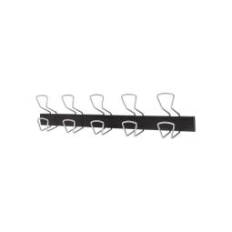 Alba 5 Double Hook Coat Hanger Wall Mounted Black/Metal - PMPRO5M