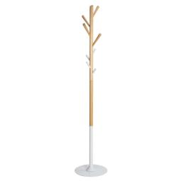 Alba Tree Coat Stand 8 Coat Natural Wood/White - PMTREE BC