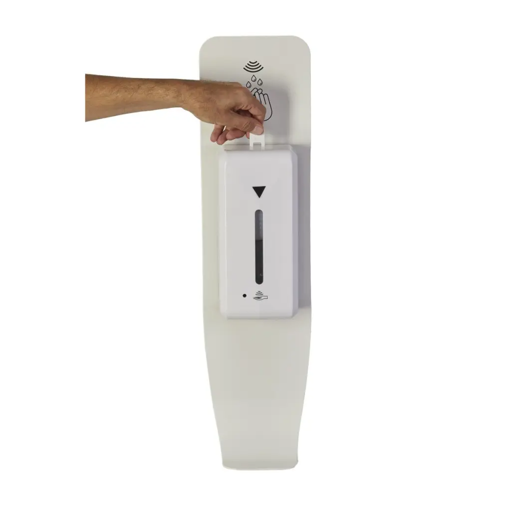 Alba Wall Automatic Hand Sanitiser Dispenser 1 Litre Steel White - MHGELWALL