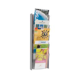 Alba Wall Literature Holder A5 5 Compartment Silver Grey	