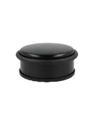 Alba 1Kg Weighted Door Wedge Steel/Elastomer 105 x 52 x 105mm Black - DOORSTOP BK