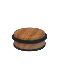 Alba 1Kg Weighted Door Wedge Steel/Elastomer 105 x 52 x 105mm Wood/Black - DOORSTOP W