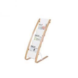 Alba Floor Literature Display 6 Compartments A4 White and Wood