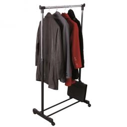 Alba Jack Telescopic Mobile Garment Rack Chrome and Black