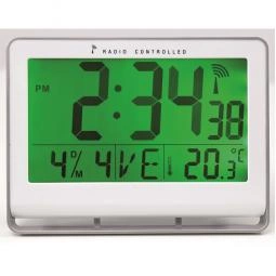 Alba LCD Radio Controlled Clock HORLCDNEO Silver Grey