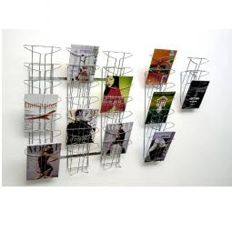 Alba Wall Literature Display 21 Compartments A4 Silver Grey